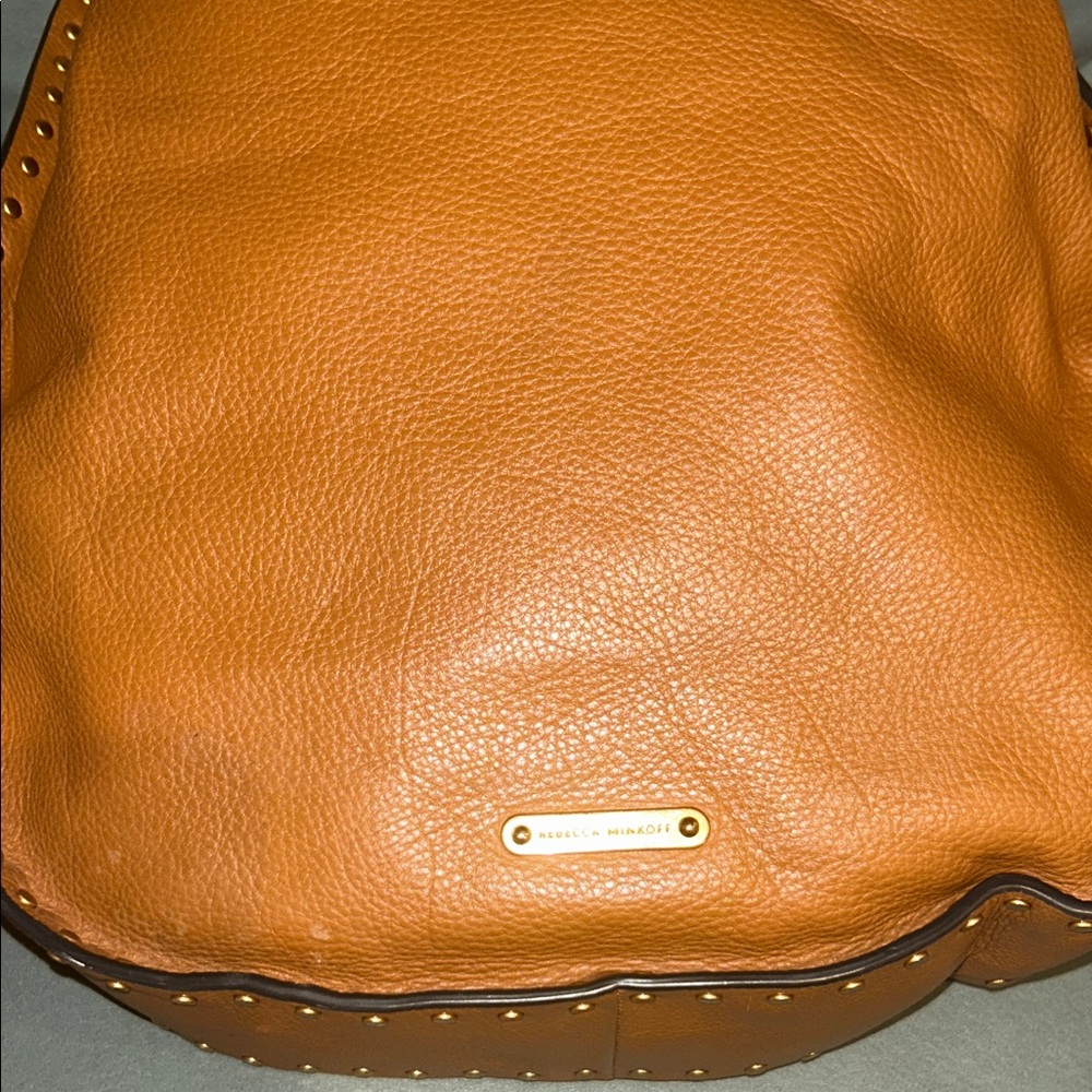 Rebecca Minkoff Nanine Leather Drawstring Brown Pebbled Leather Bucket Bag EUC - Picture 7 of 9